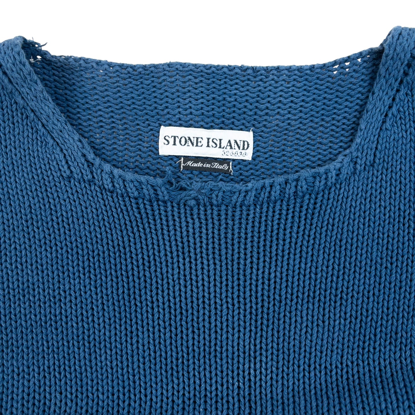 Vintage 2000s Stone Island Knitted Jumper Size M | Medium, Blue