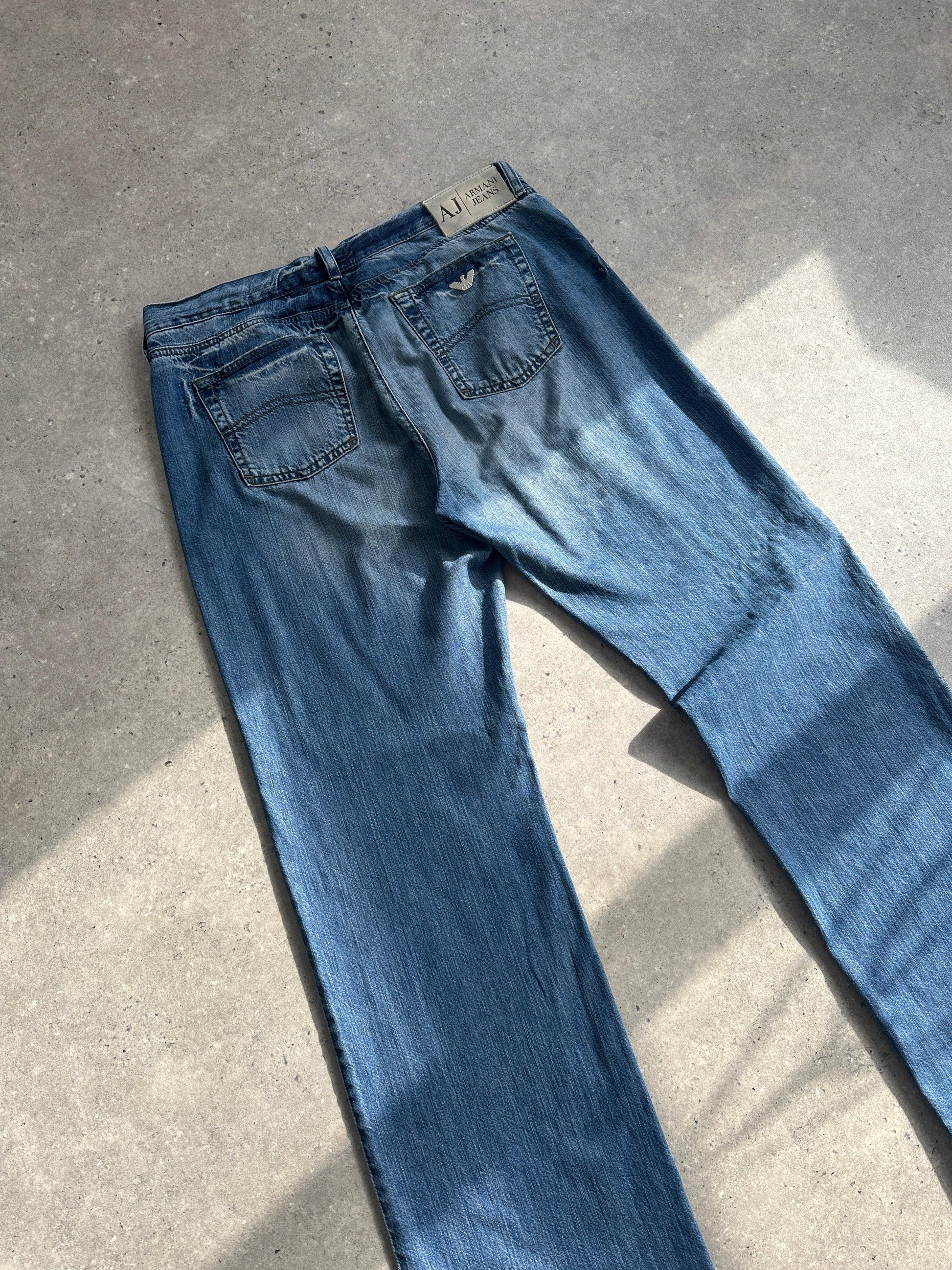 Armani Jeans Stonewashed Mid Waist Denim Jeans - W34 - Known Source