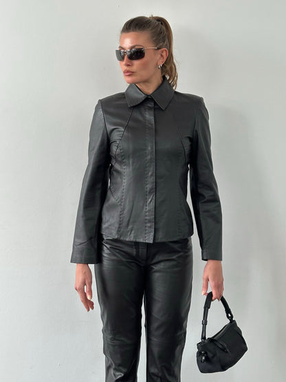 Vintage 1990s Leather Two Piece Set - S/W28