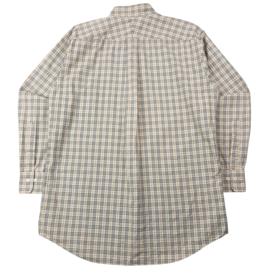 Vintage Burberry Nova Check Long Sleeve Button Up Shirt Size S | Small, Beige