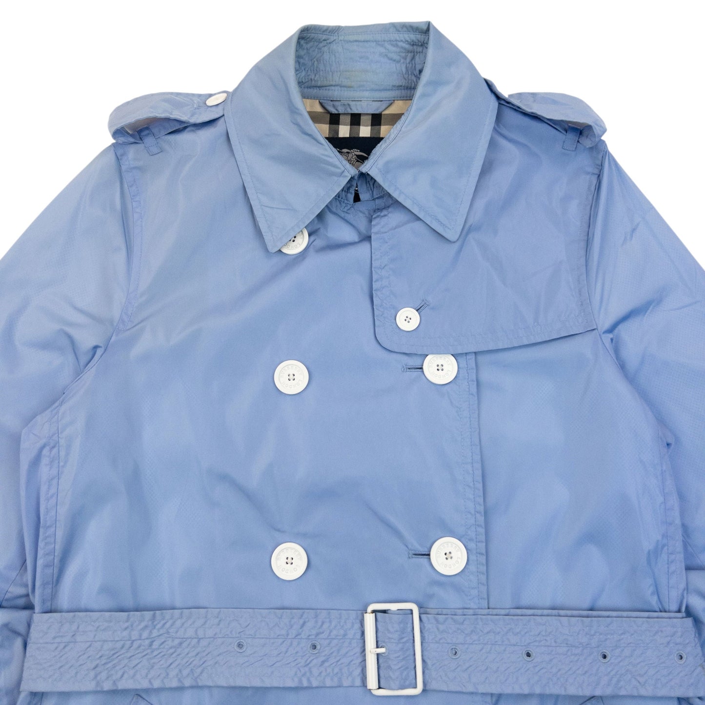 Vintage 2000s Burberry Belt Waist Packable Jacket Womens Size M | Medium, Blue