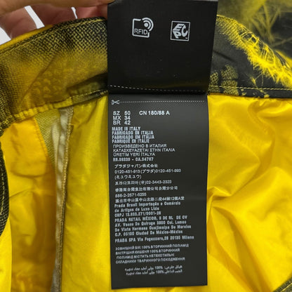 Prada x Raf Simons 2022 Re-Nylon Wolf Print Baggy Bermuda Shorts