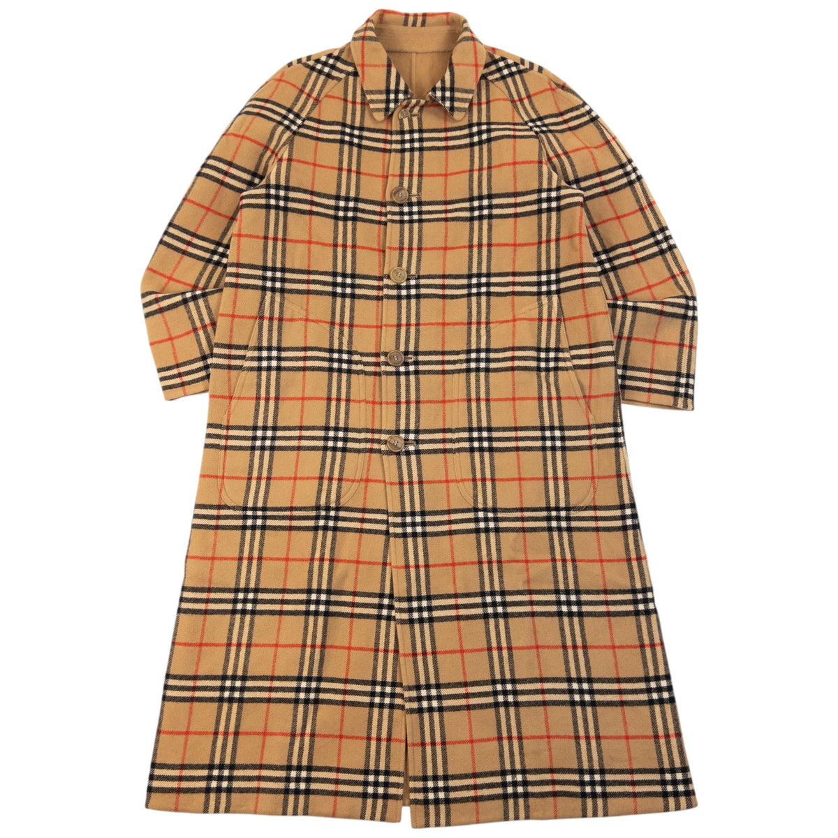 Vintage 90s Burberry Nova Check Reversible Wool Jacket Size M | Medium, Brown