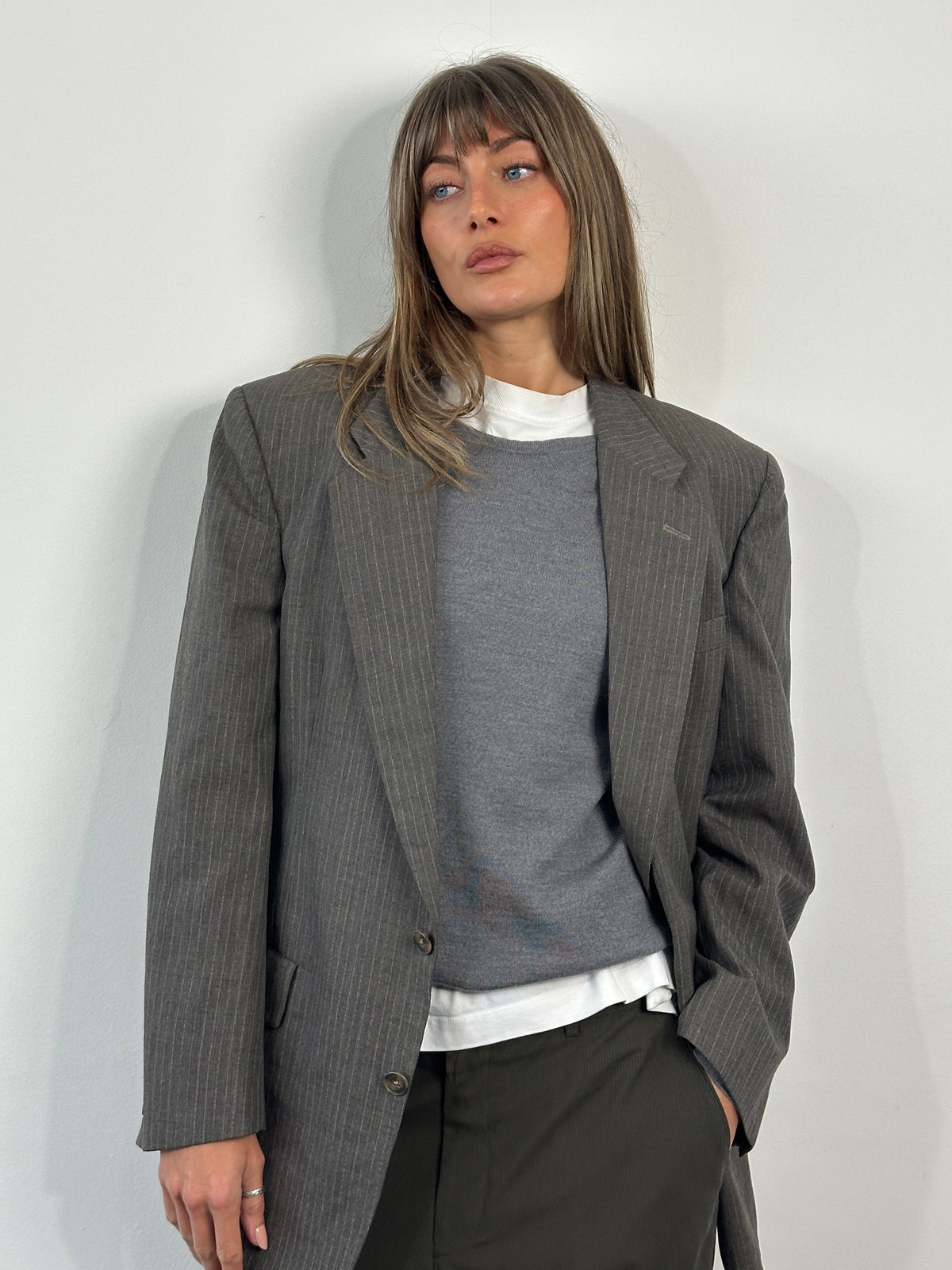 Christian Dior Monsieur 1990s striped single-breasted blazer, size 40R/L, tailored fit, classic vintage men's fashion.