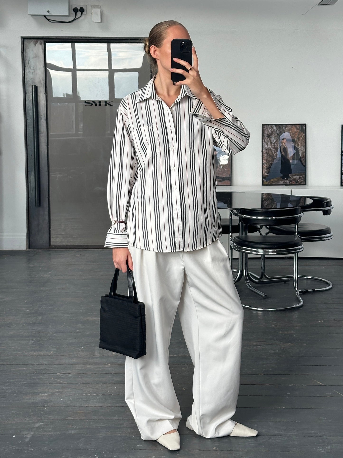 Burberry London 1990s Stripe Pure Cotton Logo Shirt - M/L