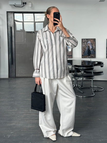 Burberry London 1990s Stripe Pure Cotton Logo Shirt - M/L