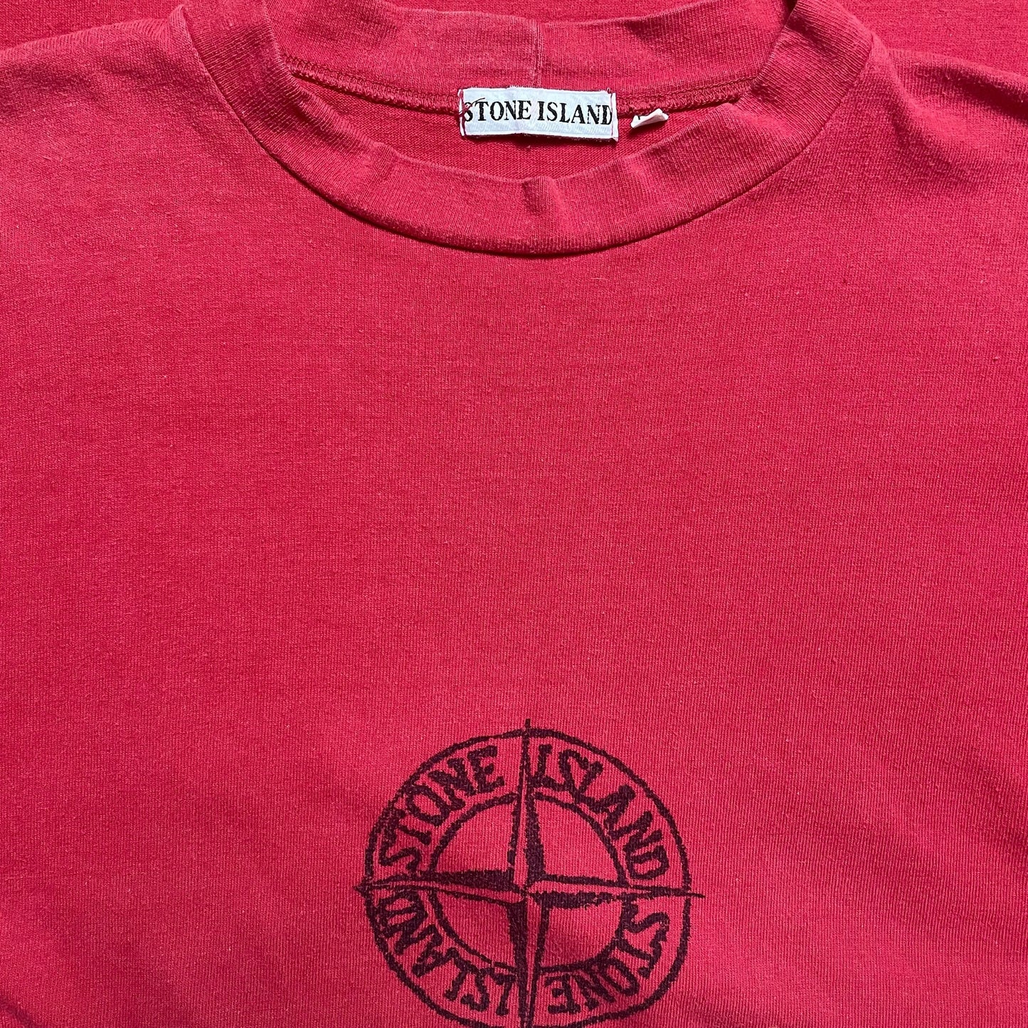 S/S 1985 Ruby Red Centre Compass Logo Smoke Stencil Graphic