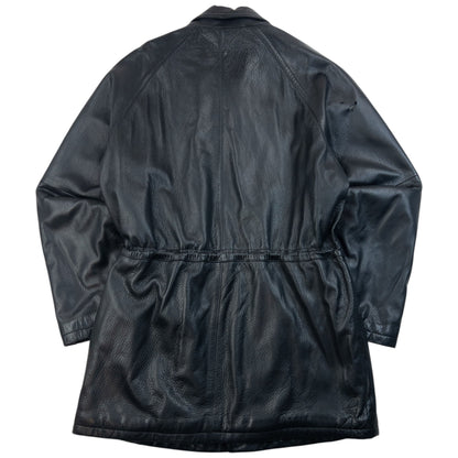 Vintage 2000s Burberry Nova Check Lined Leather Jacket Size M | Medium, Black