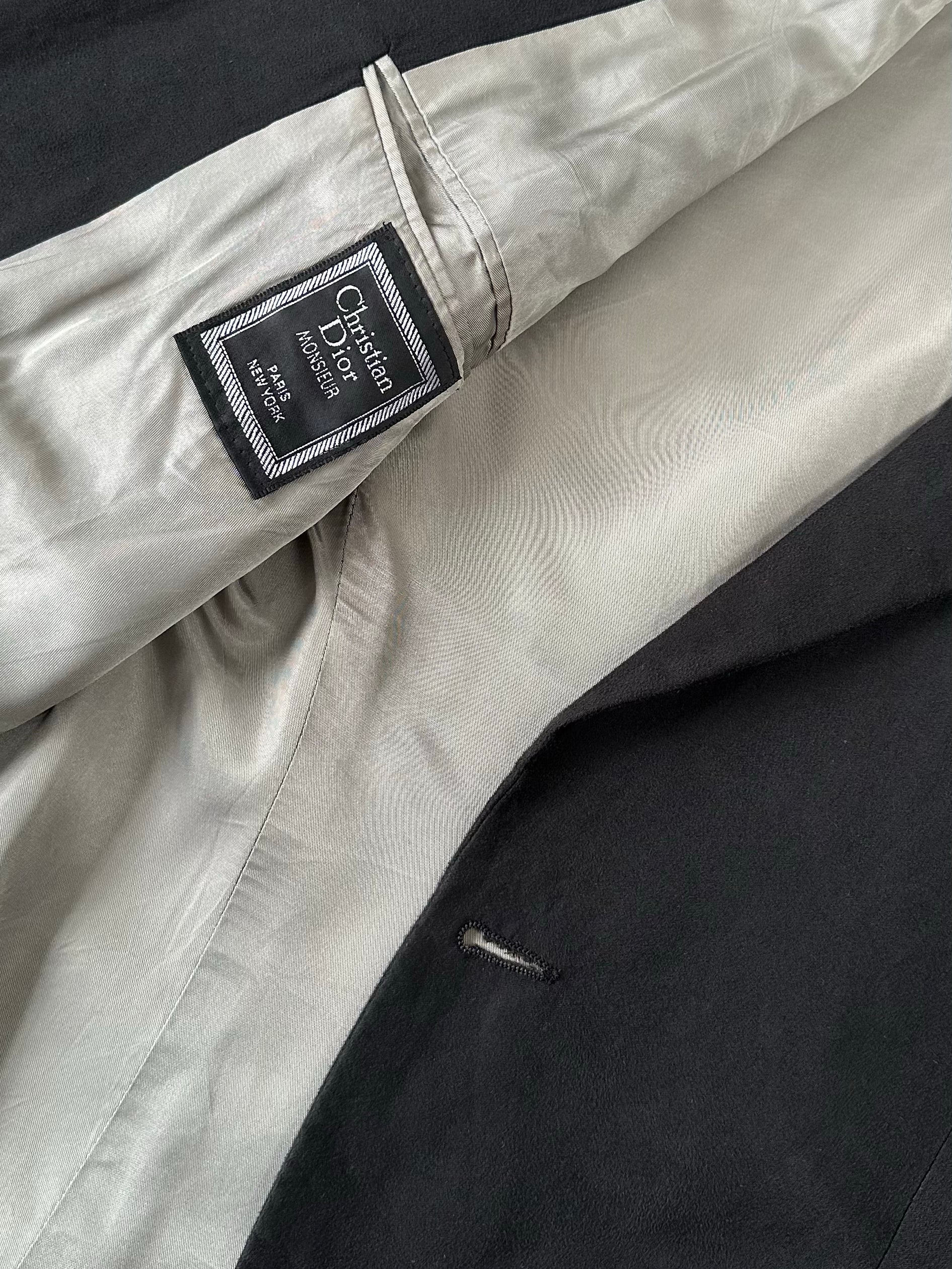 Christian Dior Monsieur 1980s single-breasted blazer in size L/XL, tailored fit, dark fabric, classic vintage men's fashion piece.