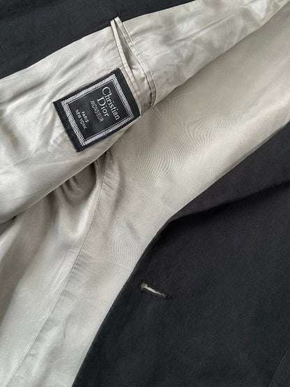 Christian Dior Monsieur 1980s single-breasted blazer in size L/XL, tailored fit, dark fabric, classic vintage men's fashion piece.