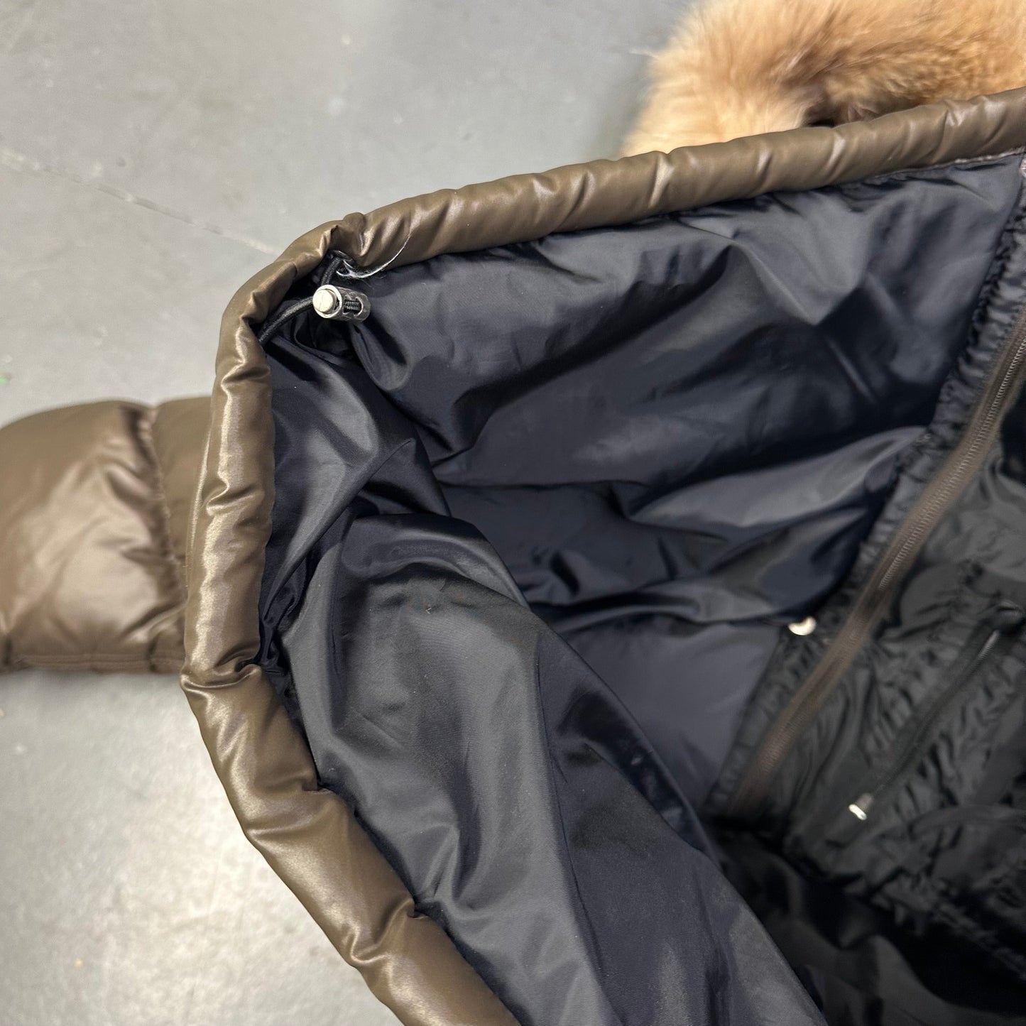 Camp 7 Fur Hood Puffer Jacket In Brown ( M )