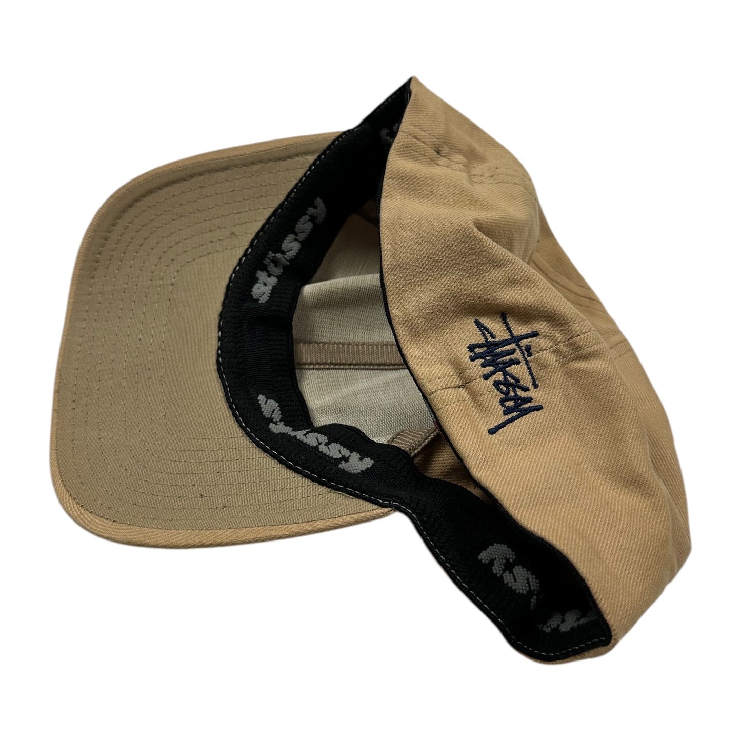 Stüssy Beige Script Logo Baseball Cap