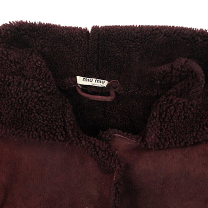 Vintage 2000s Miu Miu Longline Shearling Jacket Womens Size XL | XL, Brown
