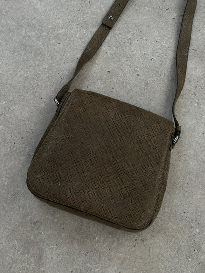 Giorgio Armani 2000s Leather Textured Crossbody Bag