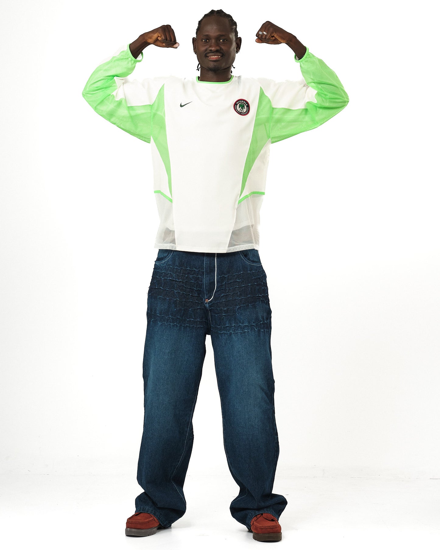 2002-04 Nigeria Player Issue Long Sleeve Nike Shirt (M)