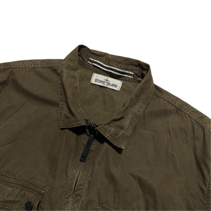 Stone Island Canvas Overshirt | XXXL, Olive Green