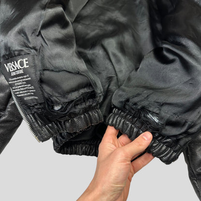 Versace VJC 90’s Liquid Silk Ribbed Cropped Puffer - S/M