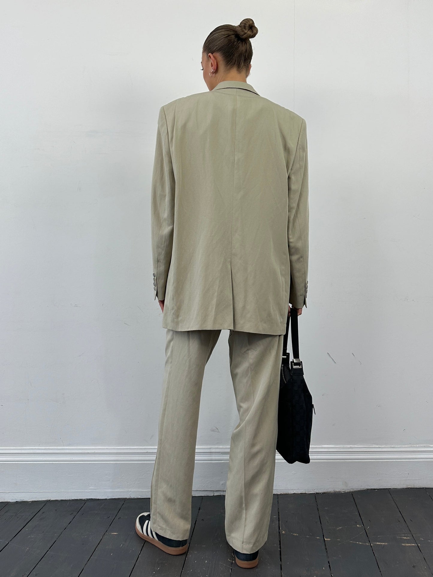 Vintage Linen Blend Single Breasted Suit - 42R/W34