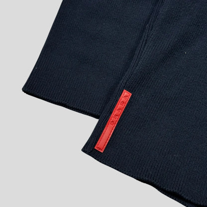 Prada Sport 00’s Nylon Panelled Twin Collar Knit - L