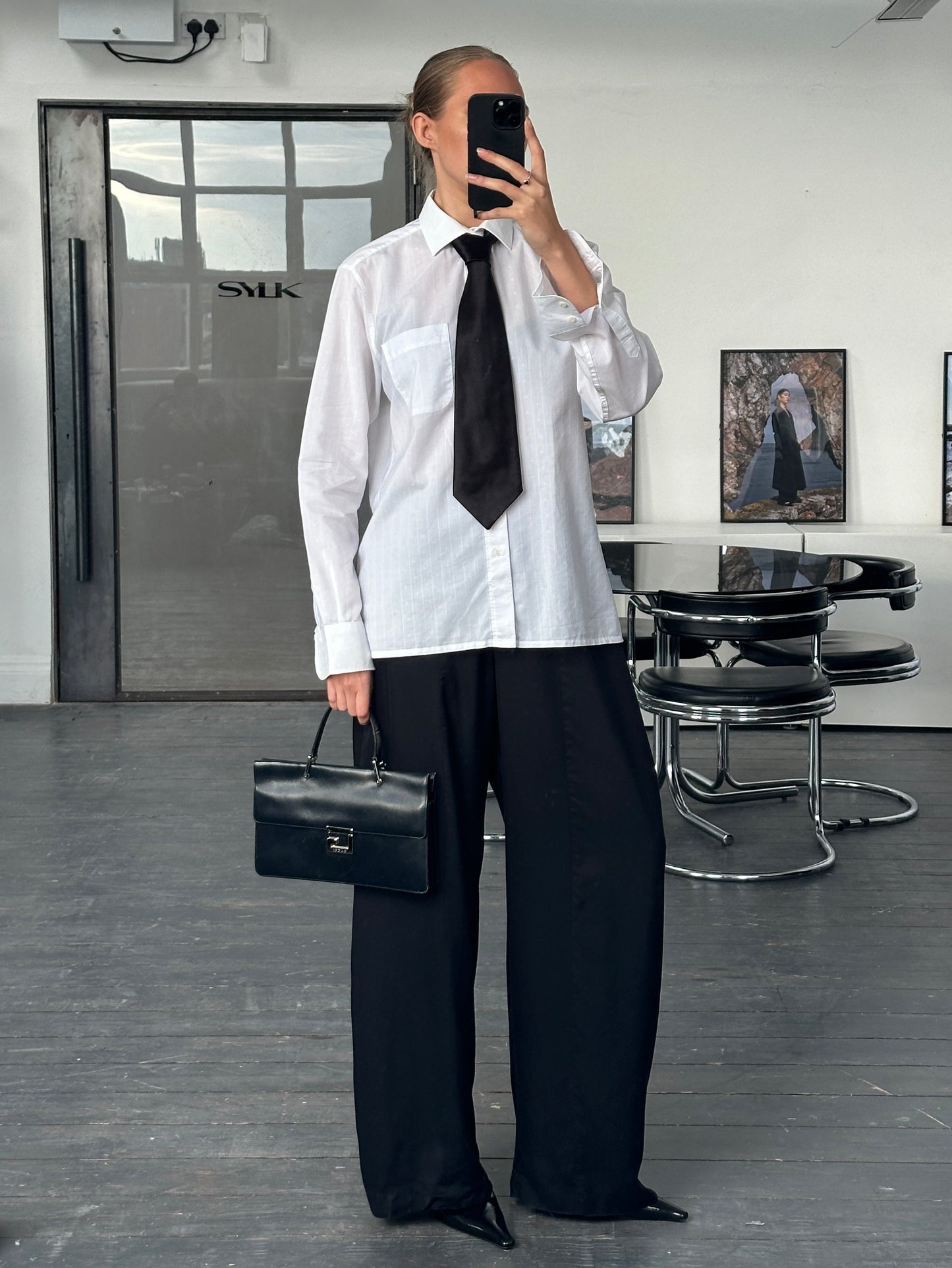 Yves Saint Laurent Chemises 1990s Cotton Logo Shirt - M/L