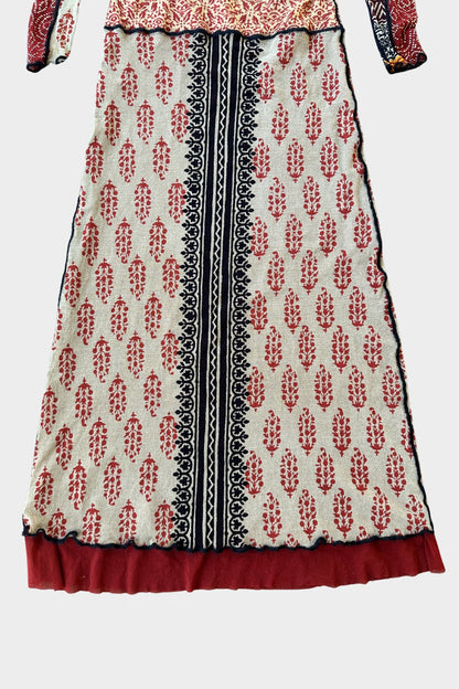 Jean Paul Gaultier Patchwork Maxi Printed Mesh Dress