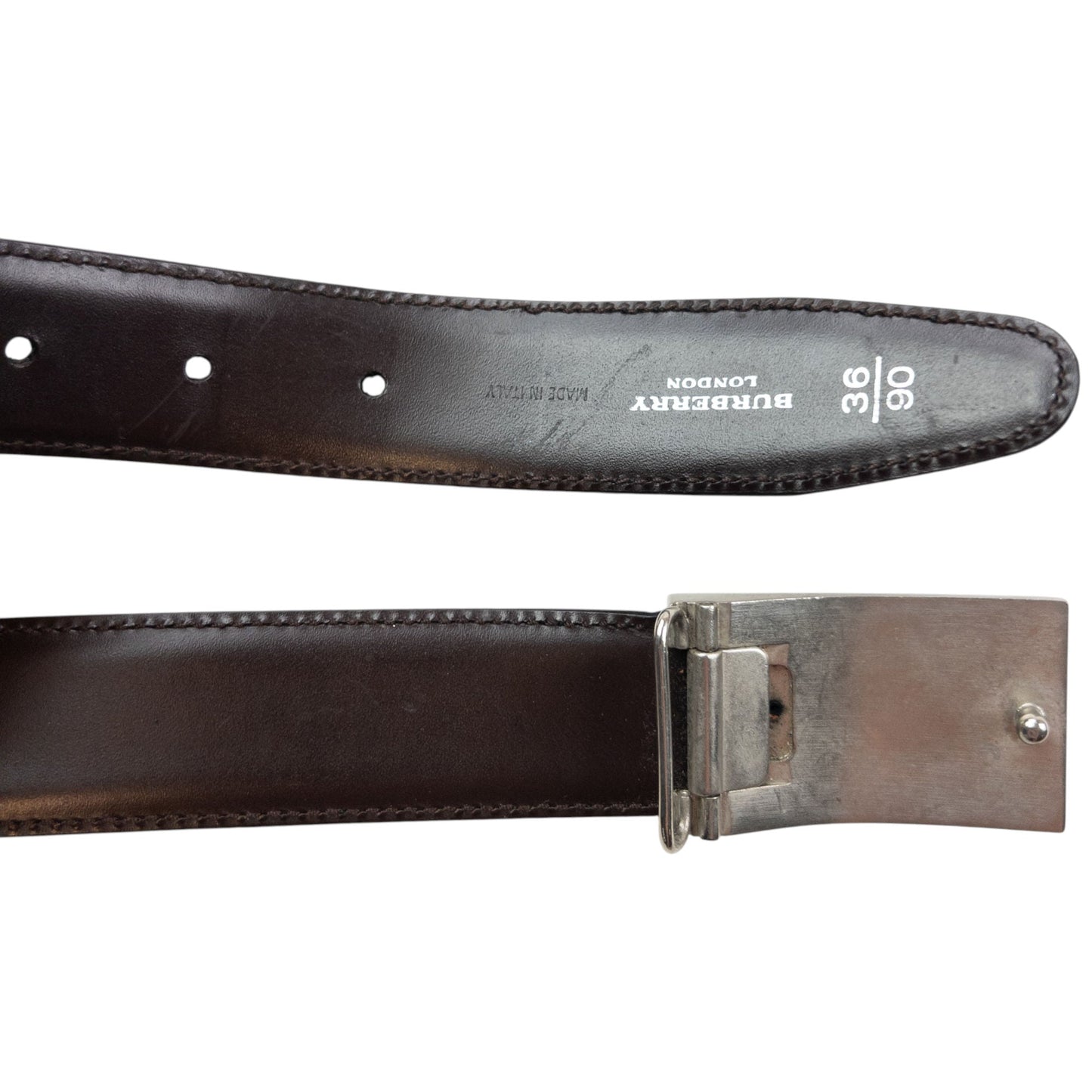 Vintage 2000s Burberry Leather Belt Size L | O/S, Black