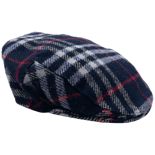 Vintage Burberry Nova Check Wool Flat-Cap Hat Size S