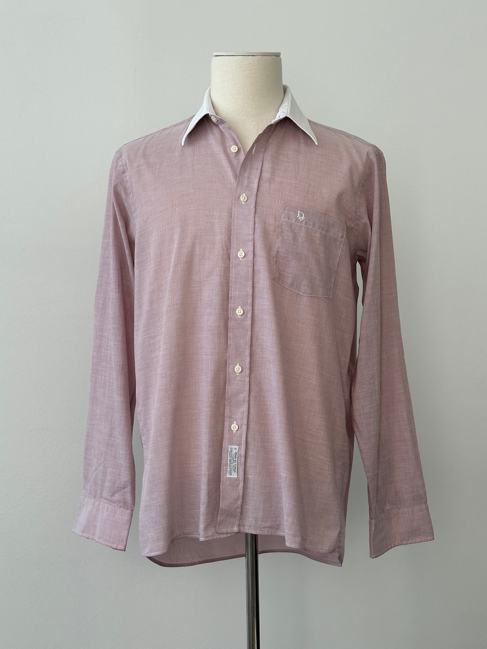 Christian Dior Chemises 1990s Contrast Collar Cotton Shirt - S