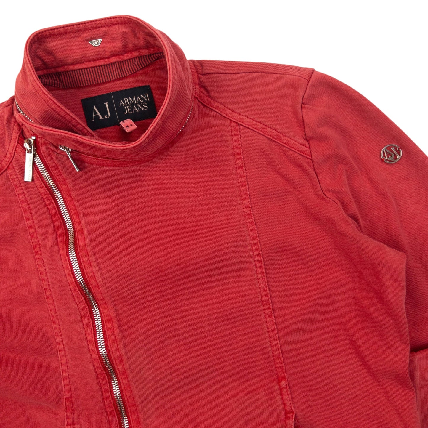 Vintage 2000s Armani Jeans Asymmetric Zip Up Jacket Womens Size M | Medium, Red