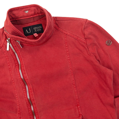 Vintage 2000s Armani Jeans Asymmetric Zip Up Jacket Womens Size M | Medium, Red