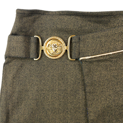 Vintage 2000s Versace Jeans Couture Wrap Mini Skirt Womens Size W34 | W34, Gold