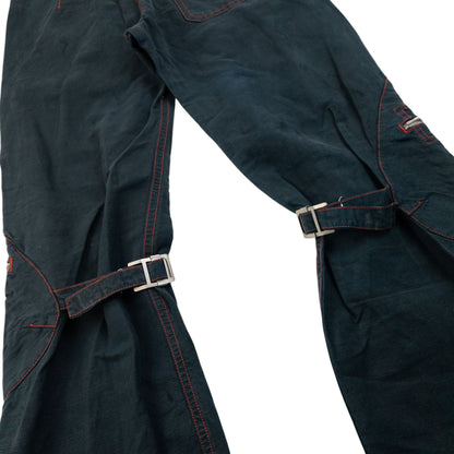 Vintage 2000s Armani Jeans Buckle Bondage Detail Trousers Size W35 | W35, Black