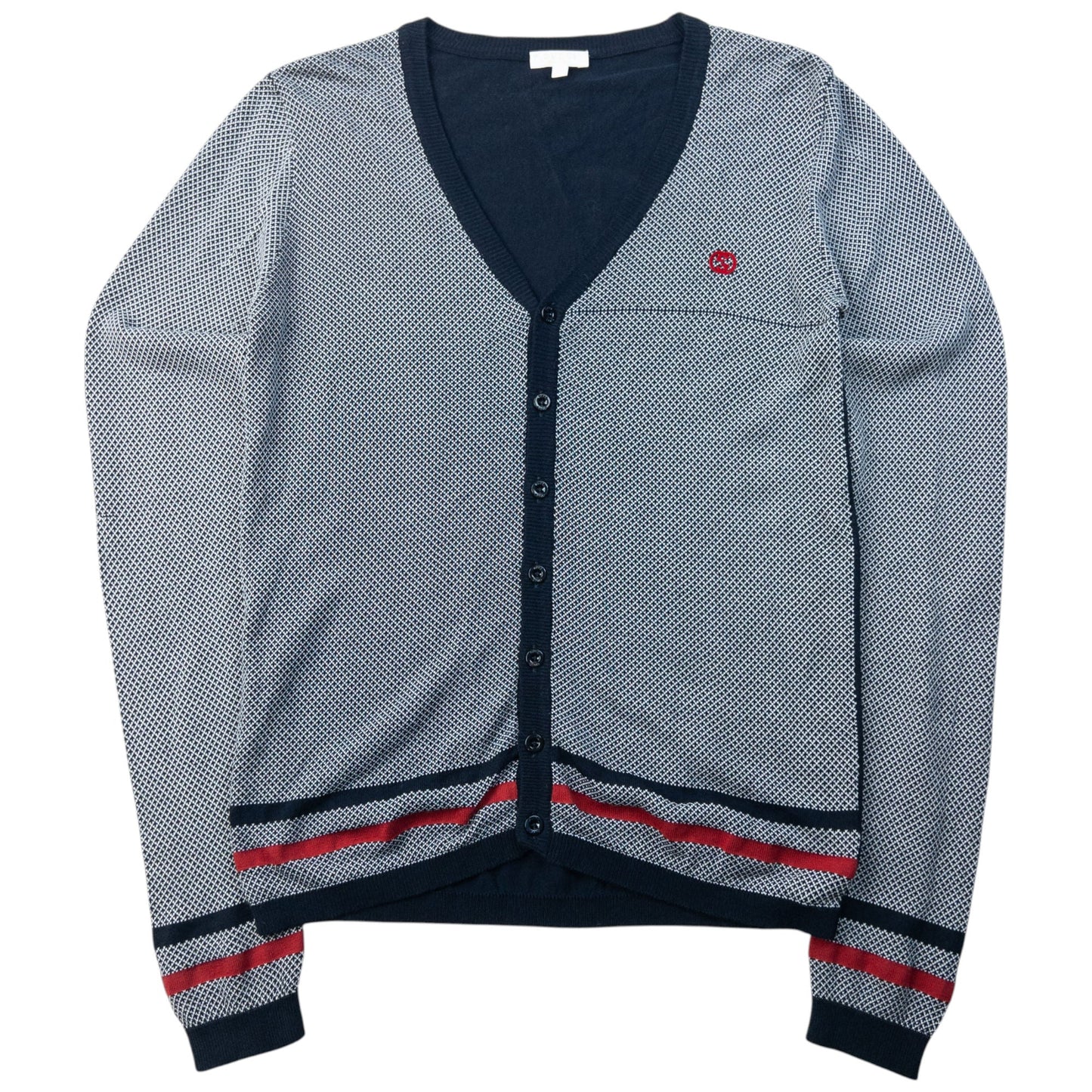 Vintage 2000s Gucci Pattern Cardigan Womens Size M | Medium, Navy