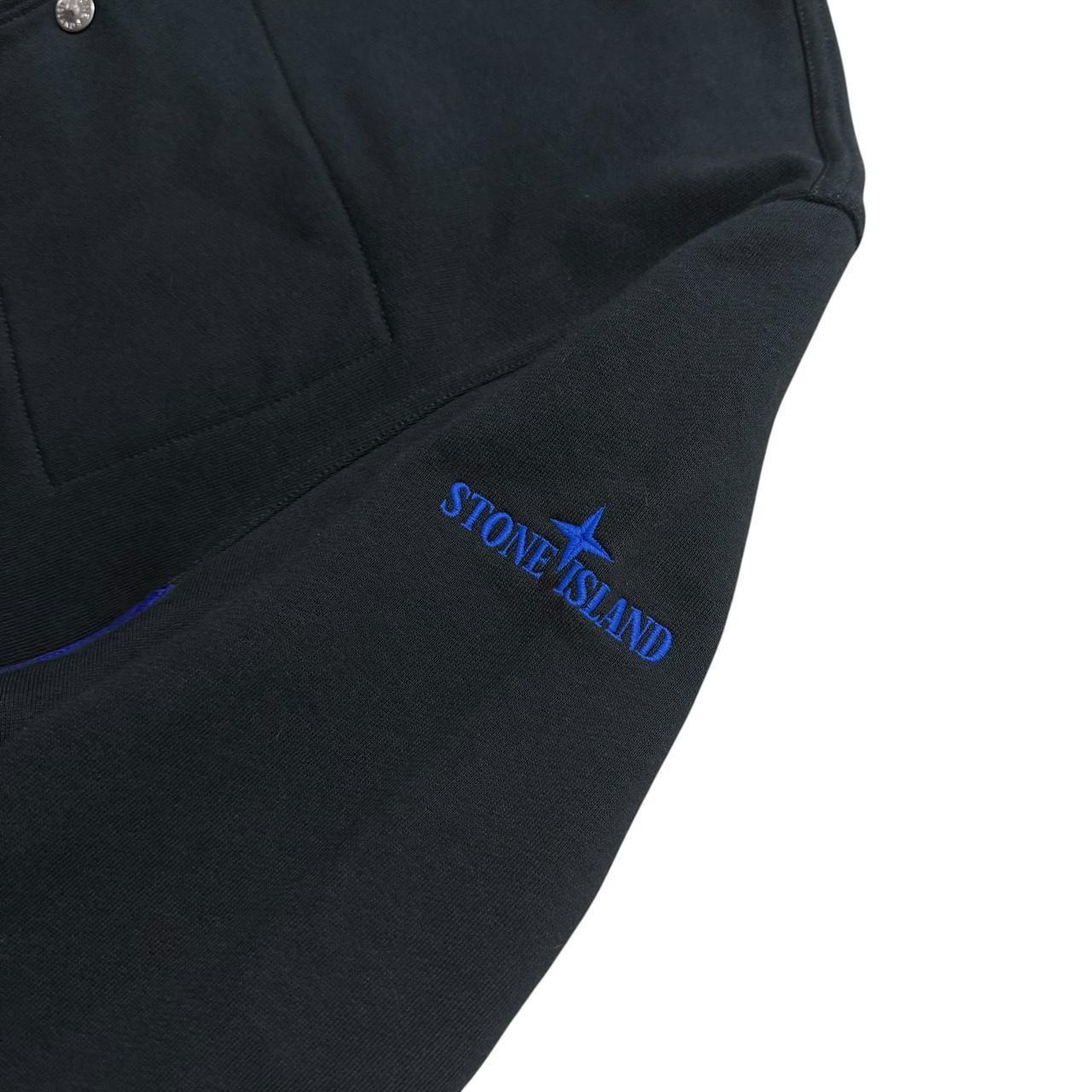 Stone Island Quarter Zip Pullover | Large, Black and Blue