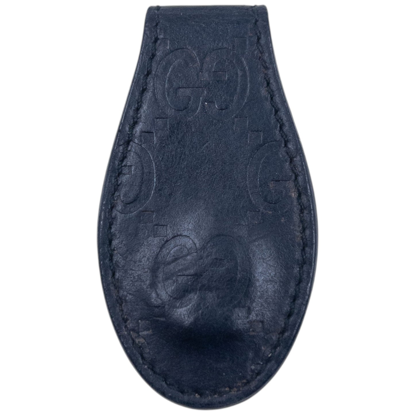 Vintage 2000s Gucci Embossed Monogram Leather Money Clip | O/S, Black
