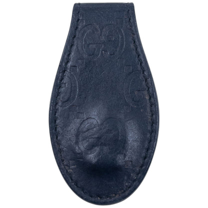 Vintage 2000s Gucci Embossed Monogram Leather Money Clip | O/S, Black