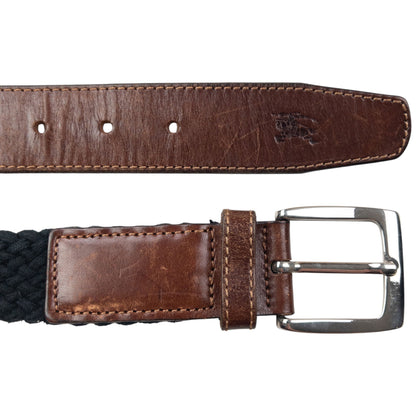 Vintage 2000s Burberry Braided Leather Belt Size L | O/S, Black