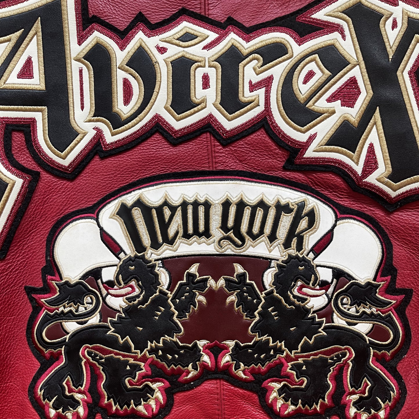 Avirex New York Lions Leather Varsity Jacket - L