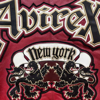 Avirex New York Lions Leather Varsity Jacket - L