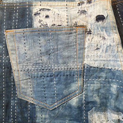 Boro Sashiko Distressed 501 Jeans - W36"