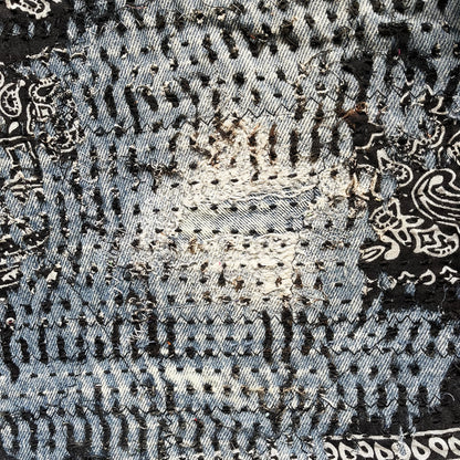 Boro Patchwork Sashiko Distressed Jeans - W34" | W34, Blue