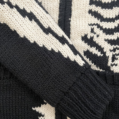Vanson Leathers Skeleton Cowichan Jumper - M | Medium, Black and White