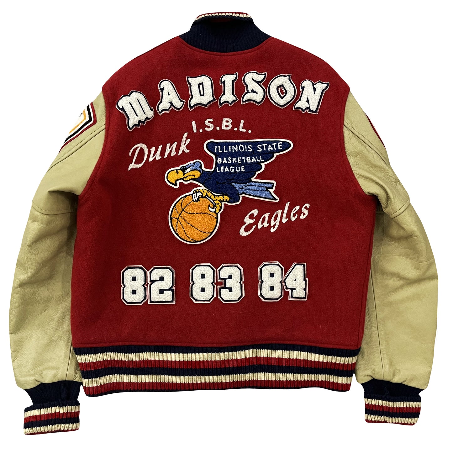 Whitesville Dunk Eagles Varsity Jacket - L | Large, White