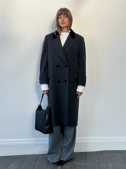 St Michael 1990s Wool Double Breasted Coat - L