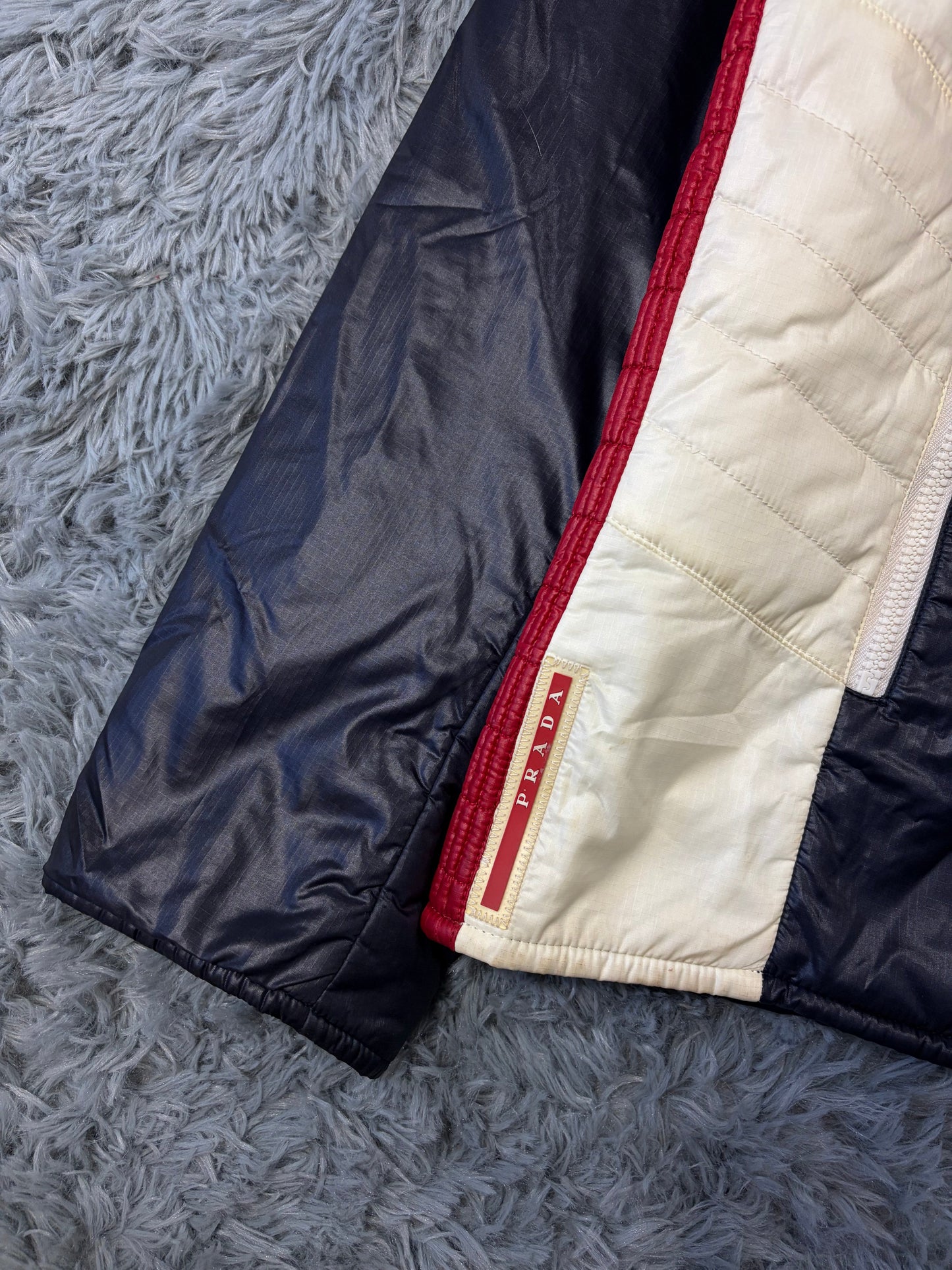 Prada Sport 2008 Astro Panelled Nylon Padded Biker Jacket - L | O/S, Multicoloured