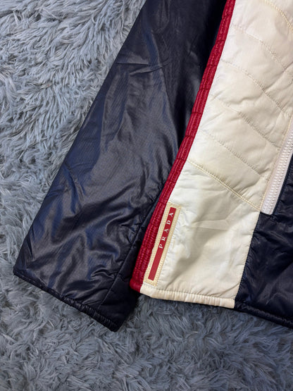 Prada Sport 2008 Astro Panelled Nylon Padded Biker Jacket - L | O/S, Multicoloured