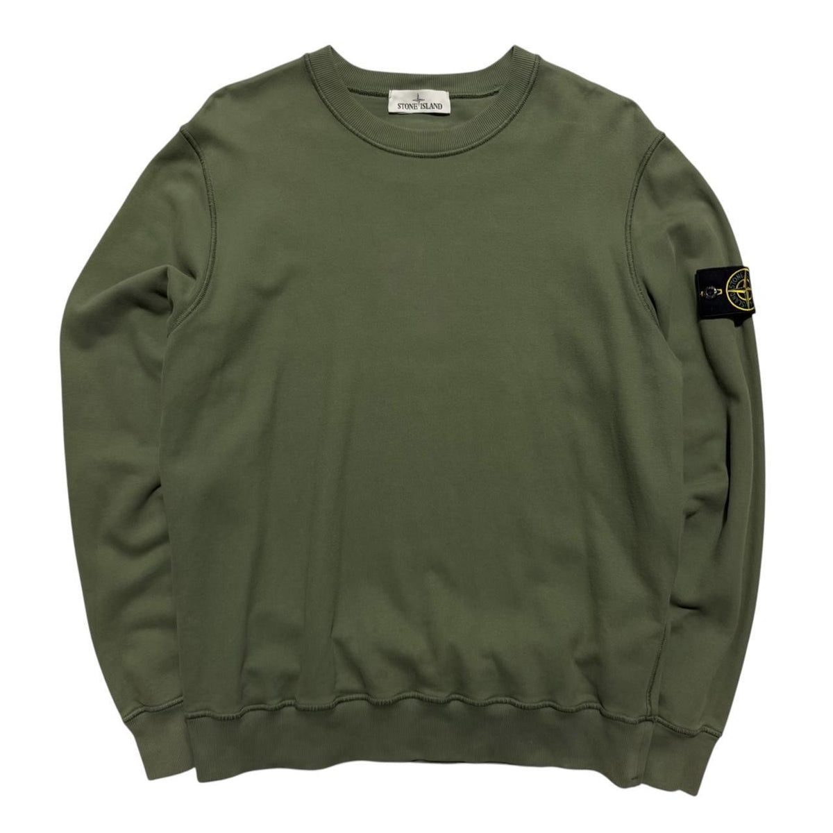 Stone Island Green Pullover Crewneck | Large, Green