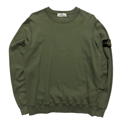 Stone Island Green Pullover Crewneck | Large, Green