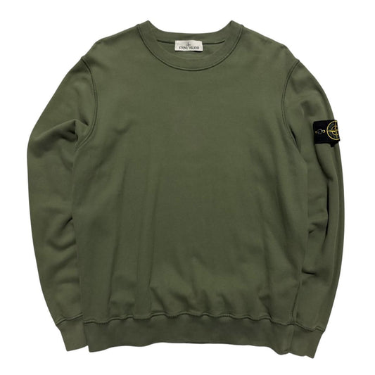 Stone Island Green Pullover Crewneck | Large, Green