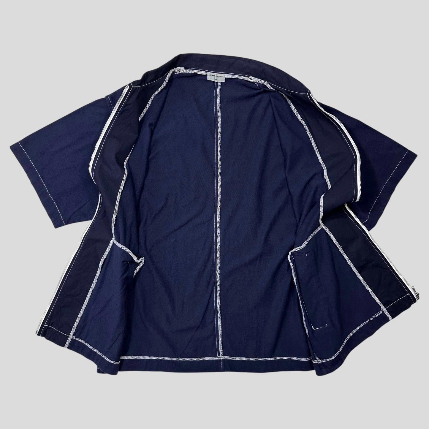 CDG Homme 1999 Zip-up Boxy Cotton Pocket Shirt - M